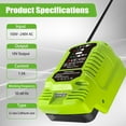 thumbnail image 5 of Mini Charger 40V Charger 29472 20642 Replacement for Greenworks 40V Lithium Ion Battery Charger Compatible with Greenworks 40V Battery Charger Lithium Ion 29482 29462 29472 2901319 2938302, 5 of 9