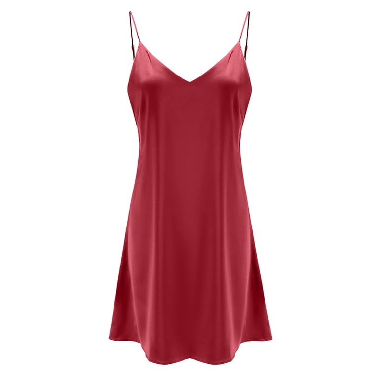 Kcodviy Summer Mini Dress Sexy Night Sleeping Dress Women Sleepwear Hot  Satin Silk Nightgown Silk Night Shirt Womens Night Clothes Sleeping  Nightshirt Button Silky Short Nightgowns Women Night