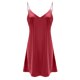 thumbnail image 2 of Gibobby Pijamas mujer invierno Mini vestido de verano, vestido de noche Sexy para dormir, ropa de dormir para mujer, camisón de seda satinado caliente(Rojo,XL), 2 of 4