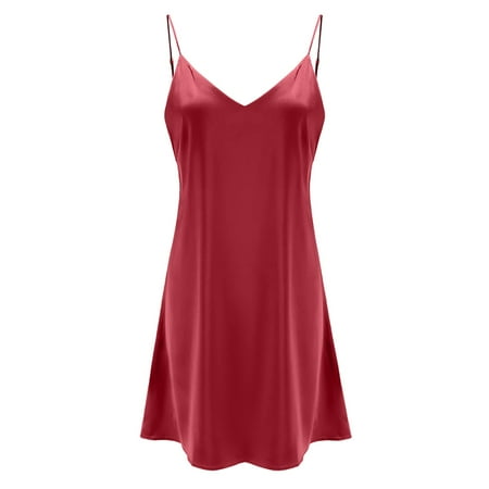 

kpoplk Lingerie For Women Women s Lingerie Lace Plus Size Sleepwear Nightwear Mesh Chemise(Red)