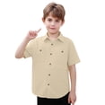 thumbnail image 3 of Tiijoy Boys Button Down Short Sleeve Shirt Summer Casual Solid Pocket Shirt, Sizes 5-14, 3 of 3