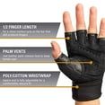 thumbnail image 4 of Harbinger Pro Wristwrap Weightlifting Gloves with Vented Cushioned Leather Palm (Pair), Small, 4 of 4