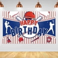 thumbnail image 1 of Decoraciones de fiesta de béisbol Béisbol Feliz cumpleaños Telón de fondo Banner Béisbol Suministros de fiesta de cumpleaños para niños Niños para fiesta de cumpleaños de béisbol grande De, 1 of 5