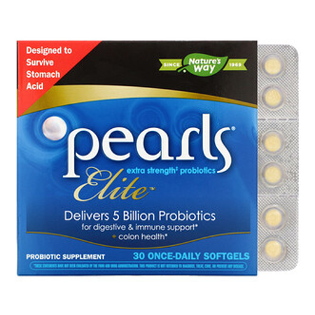 Nature's Way, Pearls Elite, Extra Strength Probiotics, 30 Once-Daily Softgels