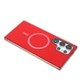 thumbnail image 5 of for Samsung Galaxy S22 Ultra Magnetic Case, Flexible Luxury PU Leather Cover, Protective Slim Lightweight Shockproof Phone Case Compatible with Mag-Safe Charging for Samsung Galaxy S22 Ultra, Red, 5 of 6