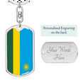 thumbnail image 2 of Drapeau du Rwanda Porte-Clés Pivotant en Acier Inoxydable Ou or 18 Carats, 2 of 8