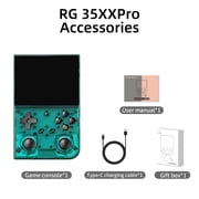 RG 35XXPro Handheld Game Consoles Linux System Pocket Arcade Support 30+ Simulators WiFi Bluetooth HD Output Transparent Teal