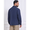 thumbnail image 3 of DARING DIVA Men's Contrast Trim Long Sleeve Button Down Formal Shirts XL Dark Blue, 3 of 7