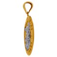 thumbnail image 2 of 10k Two-tone Gold Textured Saint Michael Religious Charm Pendant Necklace 24.1x16mm Wide Pendant for Women, 2 of 2