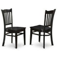 thumbnail image 3 of East West Furniture Shelton 3-piece Wood Table and Dining Chair Set in Black, 3 of 4