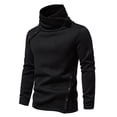 thumbnail image 2 of Curuila Mens Sweatshirt Long Sleeve Solid Color High Neck Pullover Sweatshirts Autumn Winter Comfort Pullover Tops Size L, 2 of 9