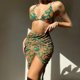 thumbnail image 2 of Gibobby Trajes de Baño para Mujer Traje de baño de bikini de dos piezas sexy push up con vestido multicolor estampado para mujer(Naranja,CH), 2 of 4