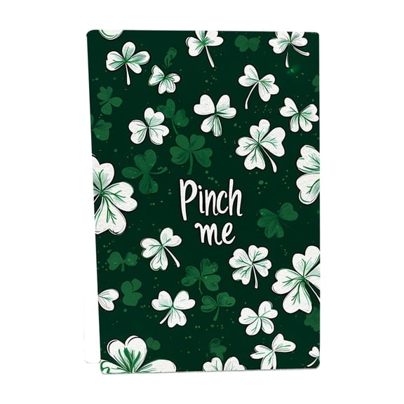 St. Patrick's Day Kitchen Towel, 18x26 inch Green Lucky Clovers Design for Home Decor, Absorbent Dry Cloth
