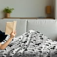 thumbnail image 3 of Music Soft Flannel Fleece Throw Blanket, Monochrome Strings Various Types Acoustic and Electronic Guitar Cello Violin, Cozy Plush for Indoor and Outdoor Use, 50" x 60", Black White Grey, by Ambesonne, 3 of 5
