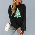 thumbnail image 5 of lulshou Women's Christmas Print Sweatshirt - Holiday Cozy Pullover, Cute Xmas Graphic Long Sleeve Crewneck Shirt, Black, M, 5 of 6