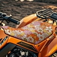 thumbnail image 4 of Uorisanigo 23×10 Inch Orange Hippie Flower ATV Seat Cover Non-Slip Four-Wheeler Seat Cushion Waterproof Universal Motorcycle Passenger Seats Cushion Fit for Most ATV Seats, 4 of 7