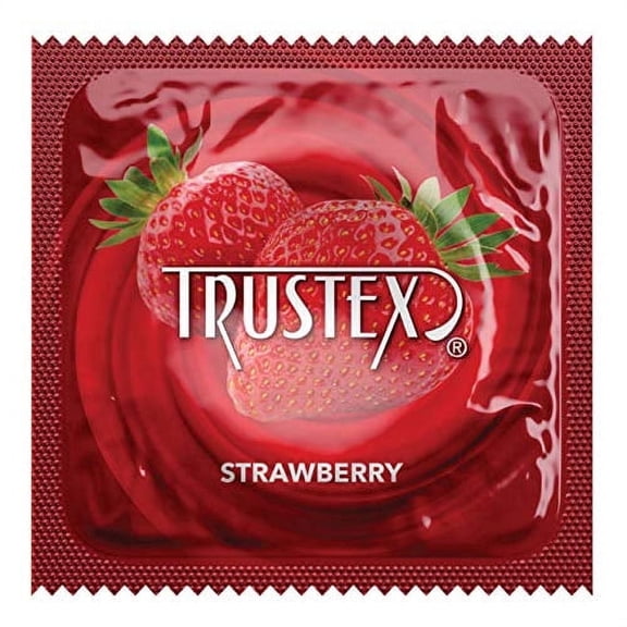 Trustex Strawberry Flavored Condoms, 12 Count Silver Case