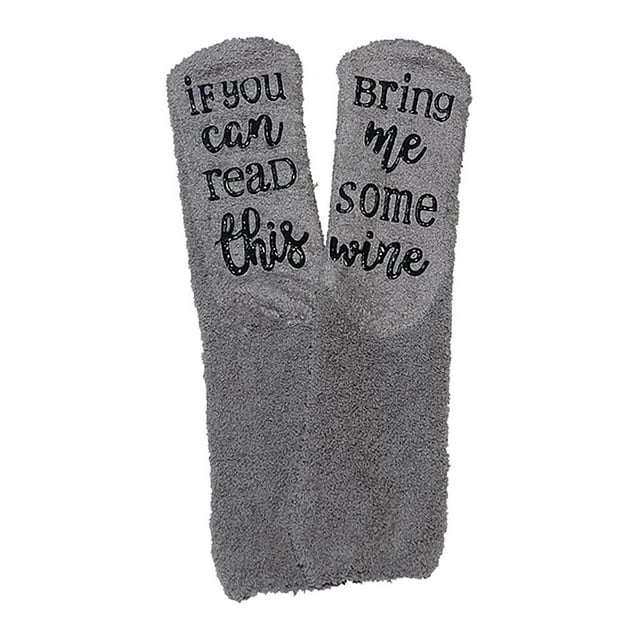 Calcetines con Eslogan Borroso de Novedad Si Puedes Leer Esta Calcetines , gris, Talla única BLESIY calcetines divertidos novedad mujeres