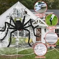 thumbnail image 4 of Husfou Halloween Decorations Spider Web, 16x16ft Giant Triangular Spider Web, 120 Small Fake Spiders, 40g Stretch Cobwebs Spider Webs Costumes Halloween Decorations for Outside Yard Garden Lawn Party, 4 of 8