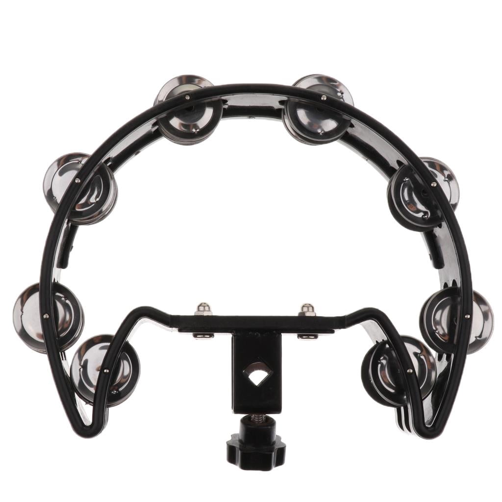 LeeQinersw Drum Accompaniment Accessory 4 Pairs of Stainless Steel Jingles Rattle Black
