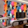 thumbnail image 5 of 1 Roll 3D Multicolor Imitation Feather Pattern PVC Wallpaper, Waterproof Moisture-proof Self-Adhesive, Peel And Stick Contact Paper For Living Room, Kitchen, Bedroom, Home And Dormitory Furniture Deco, 5 of 5