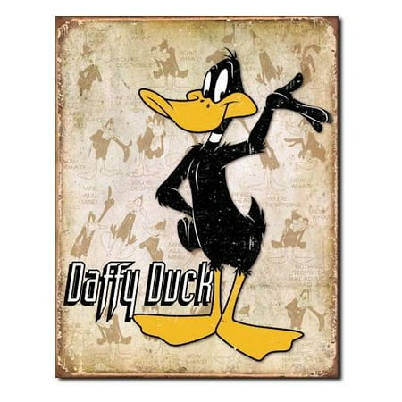 Daffy Duck Retro Layout Metal Tin Sign 12.5
