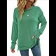 thumbnail image 1 of Sudaderas Holgadas de Larga para Mujer, de Canalé, con Abertura Lateral y Dobladillo Alto y Bajo, para Otoño Verde M, 1 of 7