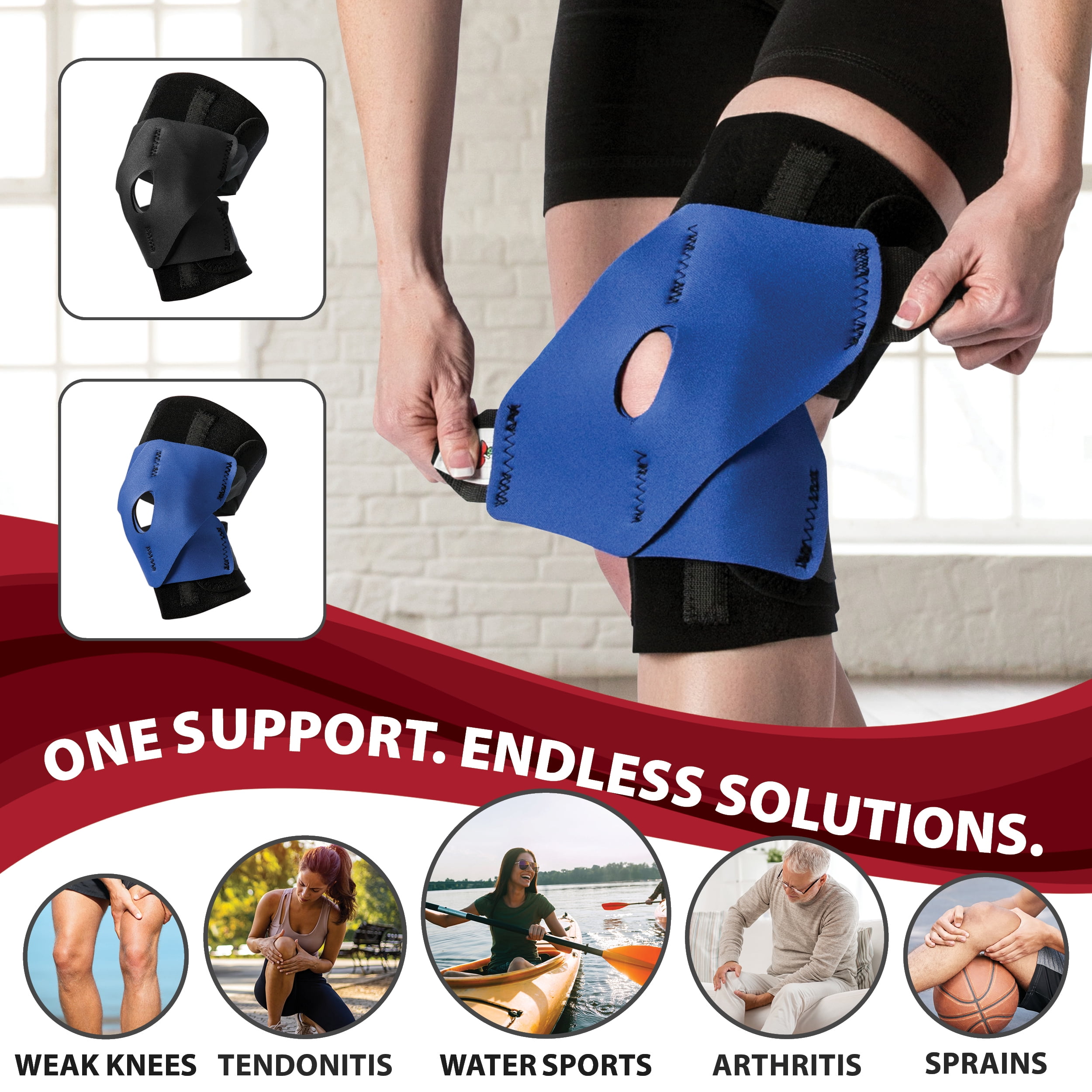 Core Products Performance Wrap, Brace, Knee Support and Stability for Running, Basketball, Weightlifting, Gym, Workout, Water  Sports - Large/X Large