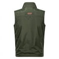 thumbnail image 3 of Jinda Men's Sleeveless Vest Fish Outerwear Fitted Military Camping Zip Up Casual Nylon Full Zip Tank Top Army Green Small, 3 of 4