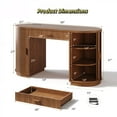 thumbnail image 4 of 58 inch Home Office Desk with Charging Station, Fluted Executive Computer Desk with Drawers and Storage Cabinet, Large Wood Writing Table for Study, Living Room, Bedroom Workstation,Elegant Walnut, 4 of 7