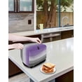 thumbnail image 3 of Purple Gray Toaster Cover 4 Slice, Large Kitchen Appliance Covers, Vintage Rustic Abstract Striped Wooden Grain Toaster Oven Cover with Loop, Bread Machine Cover Polyester Dust Cover Protection, 3 of 4