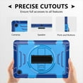 thumbnail image 4 of Shockproof Case for Samsung Galaxy Tab A8 10.5" SM-X200 X205 X207, Military Grade Protection Rotating Stand Hand Strap Shoulder Strap Kids Friendly Bumper Rugged Case for Galaxy Tab A8 10.5",Blue, 4 of 8