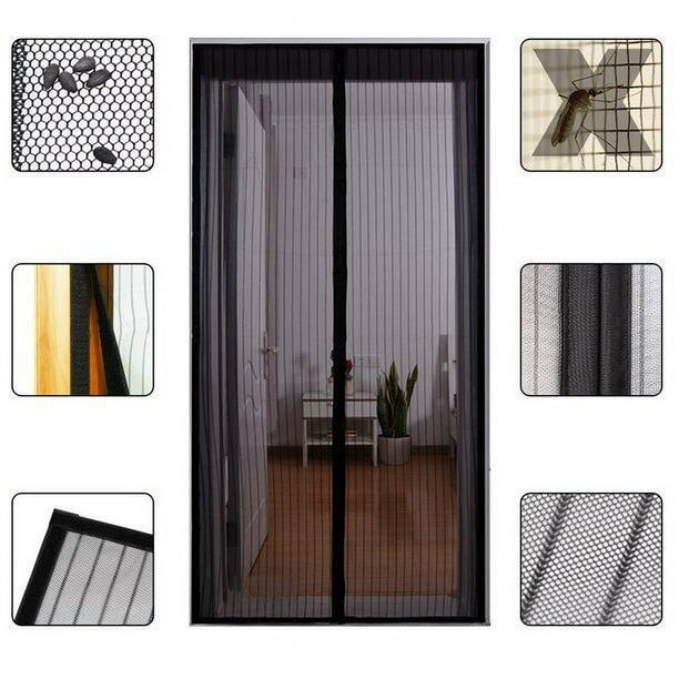 Puerta de pantalla magnética: malla resistente y velcro superfuerte e imán para puertas.