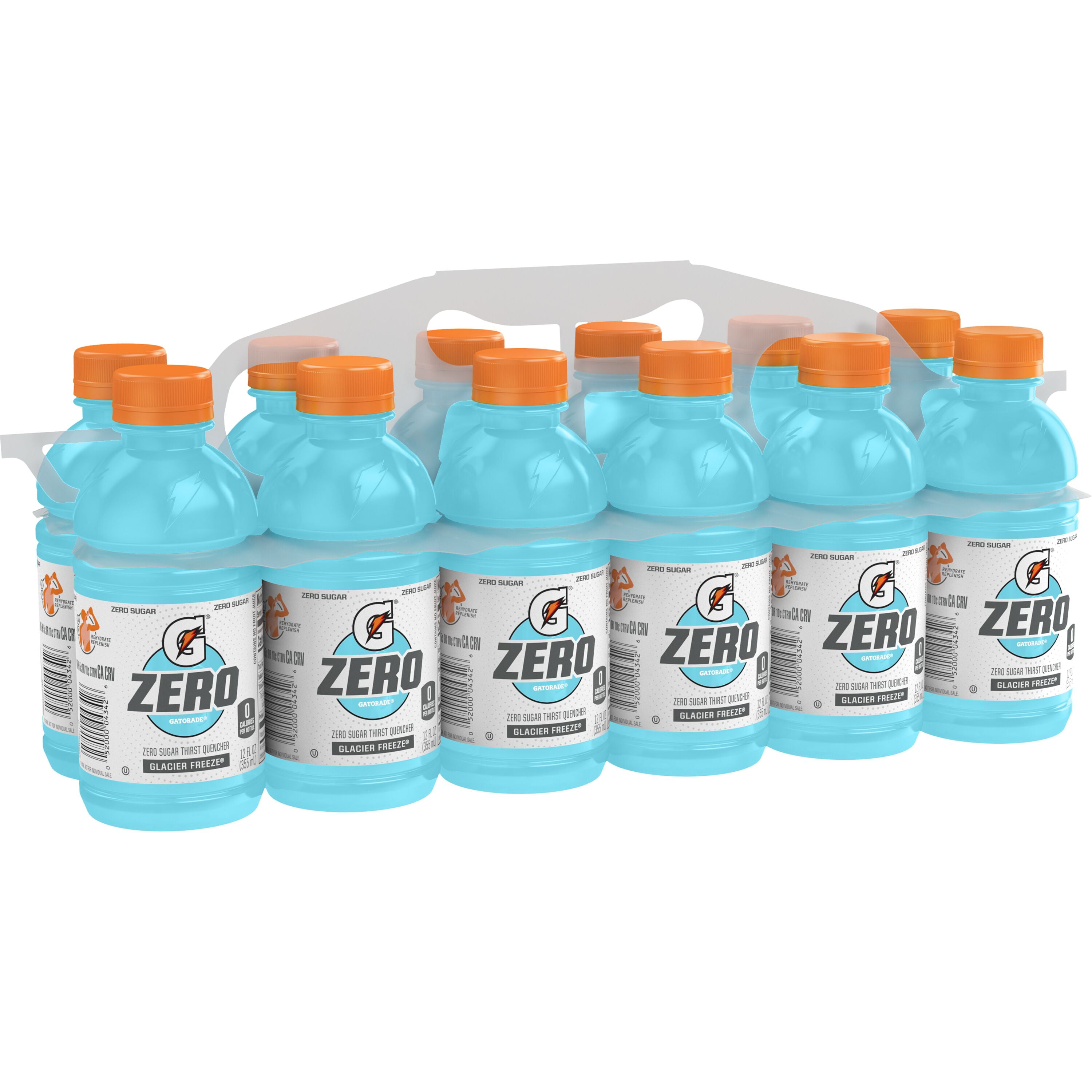 Gatorade Zero Sugar Thirst Quencher Glacier Freeze Sports Drinks, 12 fl oz, 12 Count Bottles