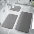 thumbnail image 4 of Tkrady 3 Pieces Memory Foam Bath Mat Sets, For Bathroom Rugs Toilet Mats Soft Comfortable Water Absorption Machine Washable, 4 of 5