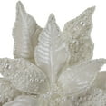 thumbnail image 4 of Northlight 22" Pearl White Glittered Poinsettia Christmas Stem Spray, 4 of 5