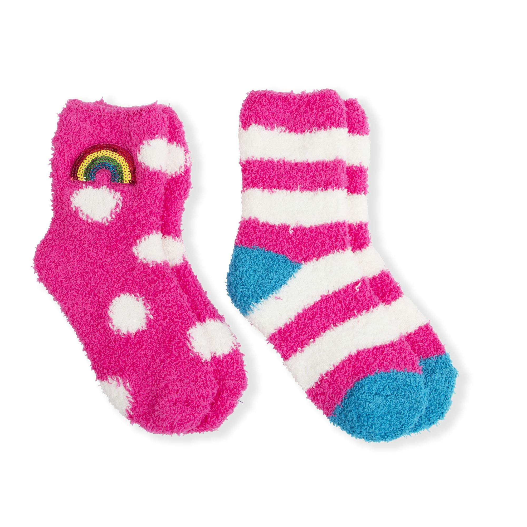 Faded Glory Girls' Rainbow Crew Socks, 2 Pairs - Walmart.com
