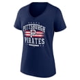 thumbnail image 2 of Women's Navy Pittsburgh Pirates Americana Team V-Neck T-Shirt, 2 of 3