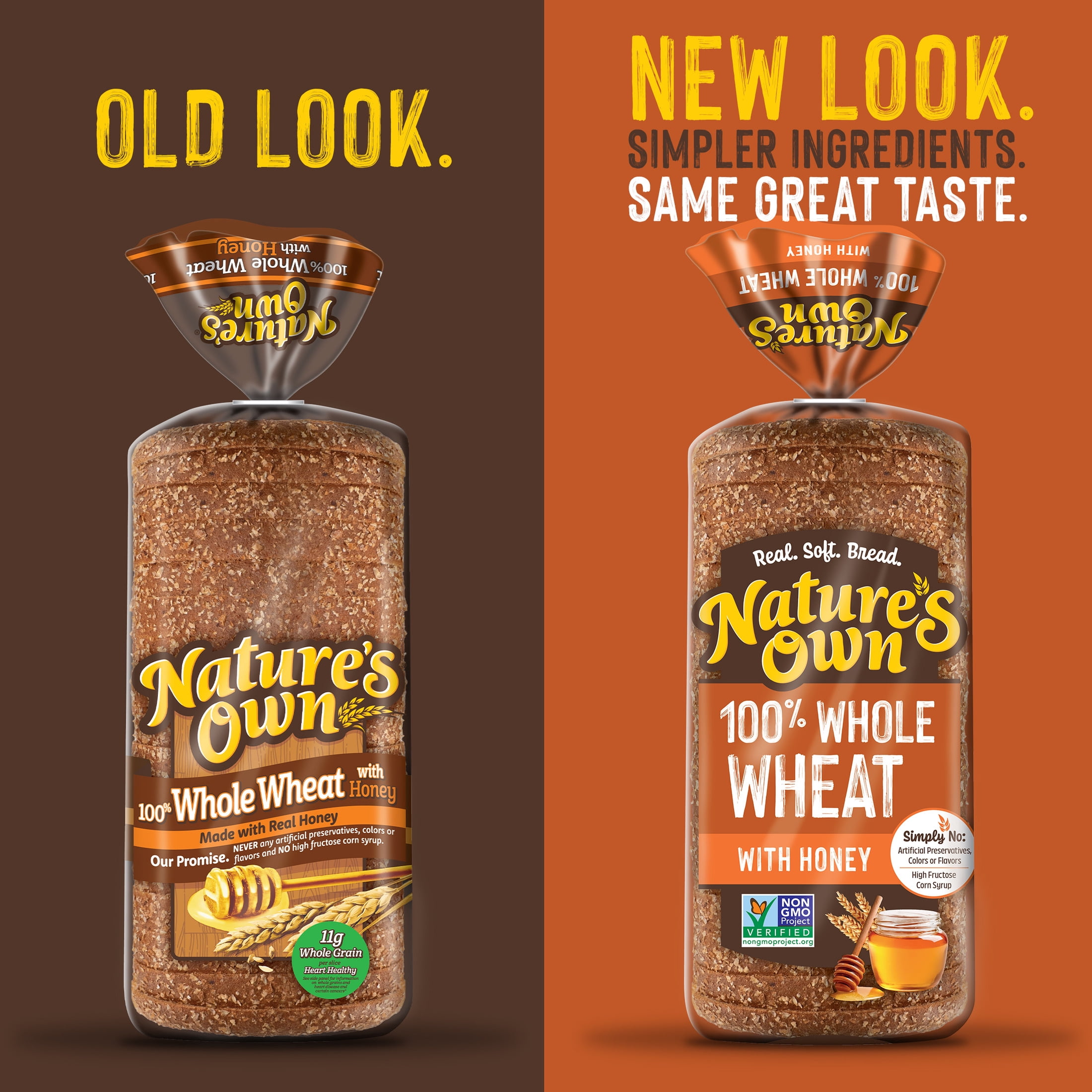 Nature's Own 100% Whole Wheat with Honey, Non-GMO Bread, Wheat Bread, 16 oz Loaf