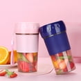 thumbnail image 4 of Licuadora de taza exprimidora portátil para batidos y batidos 300ML máquina mezcladora de frutas taza desmontable USB, 4 of 8