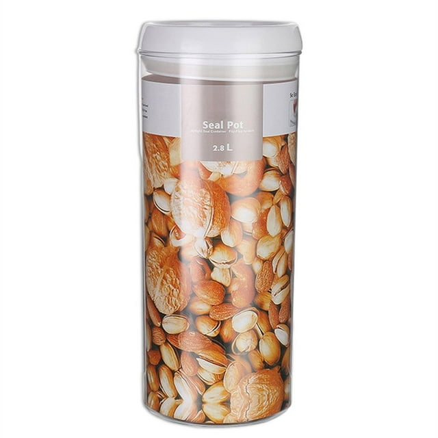 Food Storage Container Rice Grain Organizer Transparent Stackable Bottle Home Kitchen Sealable Bin 2800ml