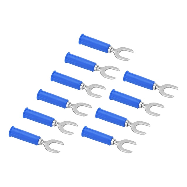 Adaptador de enchufe tipo banana, 10 piezas Horquilla Pala Banana Tipo U Terminales de engarzado eléctrico Horquilla eléctrica Conector de cable de pala Construido para profesionales