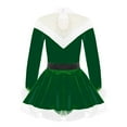 thumbnail image 2 of Zaldita Kids Girls Christmas Dress up Velvet Dance Dress Stand Collar Tutu Dress Winter Party Green 10, 2 of 6