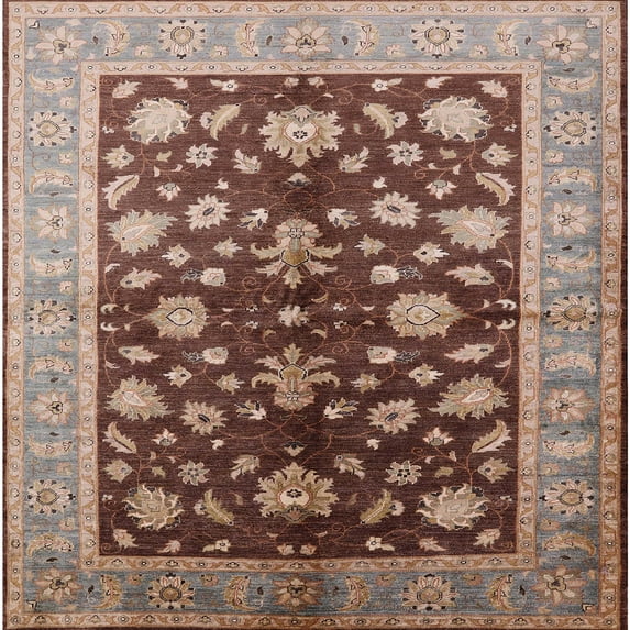 Ahgly Company Machine Washable Indoor Square Industrial Modern Dark Salmon Pink Area Rugs, 8' Square