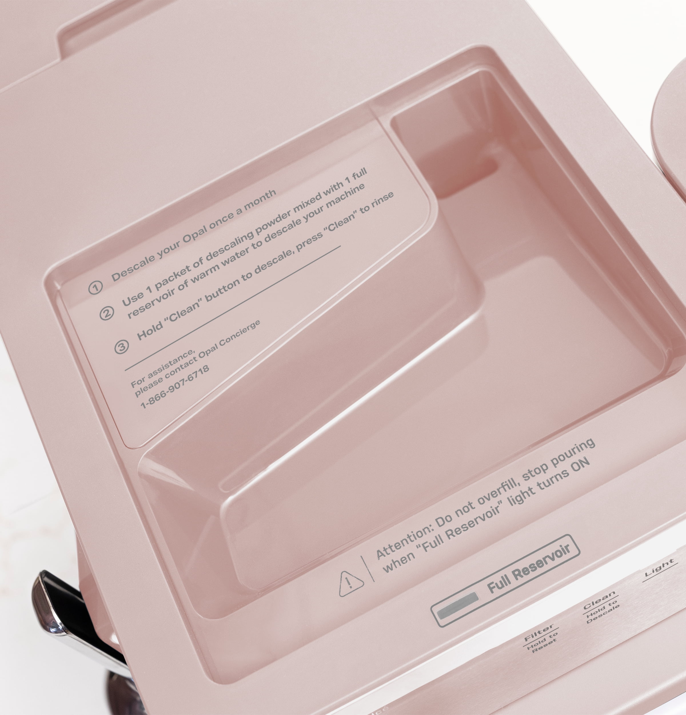 GE Profile Opal Mini Countertop Nugget Ice Maker WiFi Connected Auto Clean Peony Pink