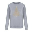 thumbnail image 7 of VKOYWKM Christmas Tree Print Sweatshirts for Women Christmas Sweatshirt Fleece Long Sleeve Crewneck Pullover Tops Holiday Gifts Oversized Sweatshirt, 7 of 7