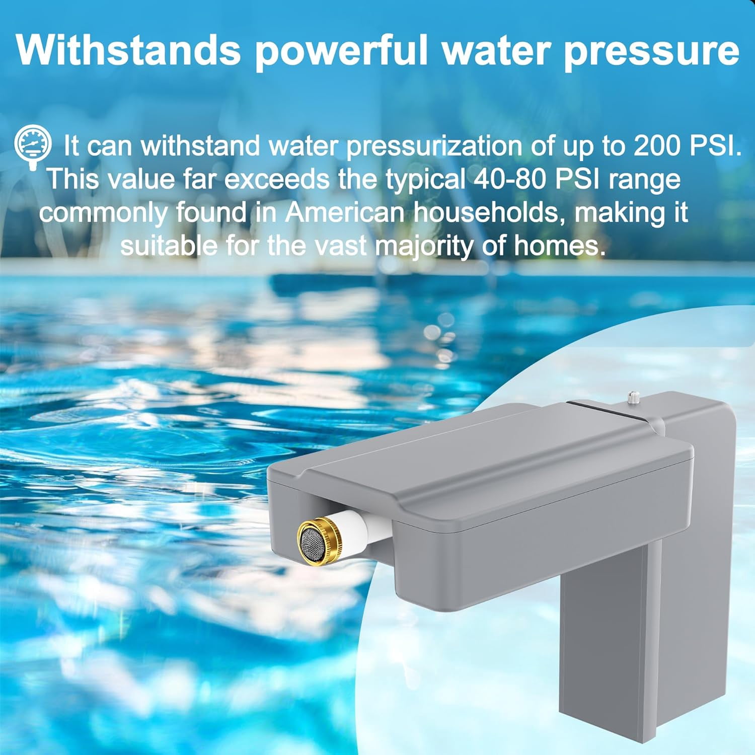 Automatic Pool Filler - Universal Pool Water Leveler Auto Fill with Adjustable Float Valve for In-Ground & Above Ground Pools, Ponds, Spas (Gray)