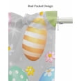 thumbnail image 5 of Easter Eggs Linen Curtain Valance for Bedroom/Bathroom/Kitchen/Office/Living/Dining Room Windows,Spring Summer Flower Seasonal Holiday Rod Pocket Topper Drapes Decorative Cafe Drapery Panel 60x18, 5 of 6