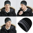 thumbnail image 4 of Gorro de invierno Gorro de trineo liso con puños de punto cálido, 4 of 5
