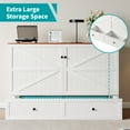 thumbnail image 5 of BALUS Queen Size Murphy Bed Queen with Storage, Folding Bed with Charging Port, White(No Mattress), 5 of 6